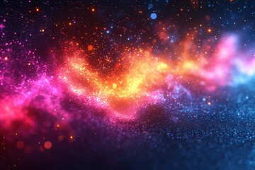 Fototapeta premium Abstract Background of Glowing Particles and Bokeh Lights
