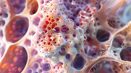 Detailed 3D rendering of a nephron structure, showcasing its intricate components including the glomerulus, tubules, and loop of Henle, essential for kidney function.
