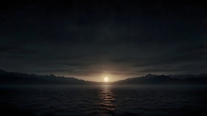 Obraz premium black sunrise landscape. generative ai