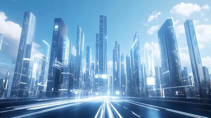 Obraz premium digital city