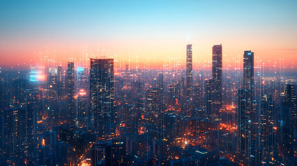 Obraz premium digital city