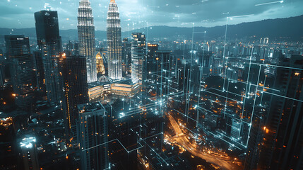 Naklejka premium digital city