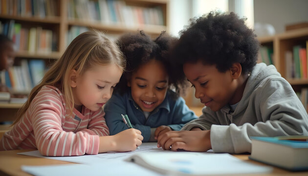 gropu Students and Teachers in a Vibrant Classroom Setting