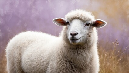 Obraz premium A gentle sheep in Impressionism style. Created with generative AI technology