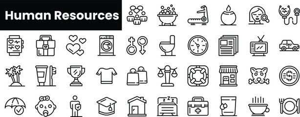 Set of outline human needs icons