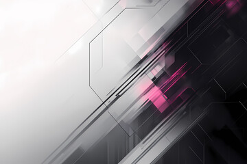 Obraz premium Abstract futuristic background featuring interconnected lines and hexagon shapes, creating a high-tech, digital look with depth and dimension. 