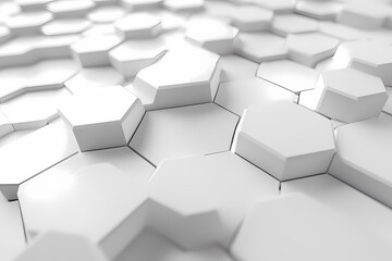 Abstract futuristic background featuring interconnected lines and hexagon shapes, creating a high-tech, digital look with depth and dimension.
