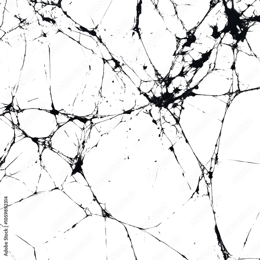 Poster abstract network of glowing lines and dots on dark background