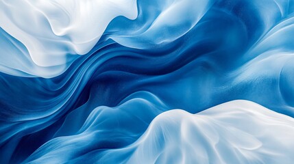 Obraz premium Abstract Blue and White Swirling Fabric Background