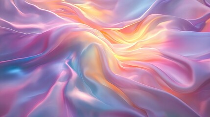 Obraz premium Holographic gradient background with pastel colors, iridescent effect, dreamy and odern aesthetic, soft light refractions 