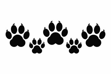 Bobcat paw print silhouette vector, paw print black silhouette © Trendy CraftSVG 
