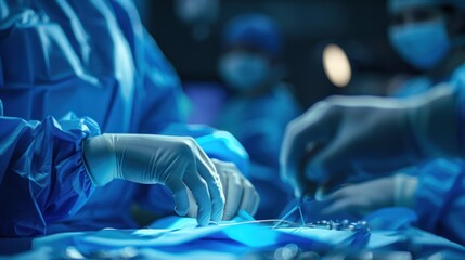Professional Surgeon's Hands after Successful Surgery, AI generated image