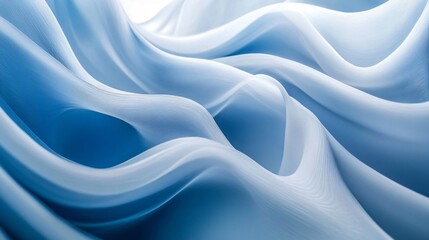 Fototapeta premium Abstract Blue Fabric Drapes, Smooth and Flowing