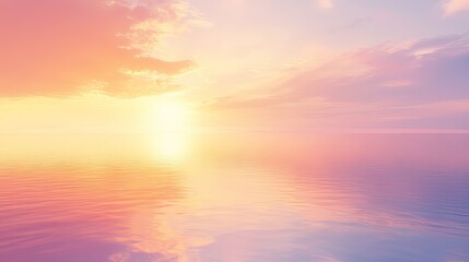 Obraz premium Serene Sunset over Calm Water Surface