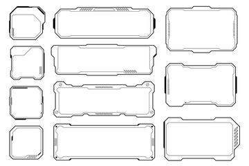 Obraz premium Frames user interface elements design modern technology futuristic control panel screen.