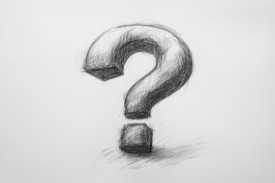 recommend clip art: Hand-drawn Pencil Sketch of a Question Mark