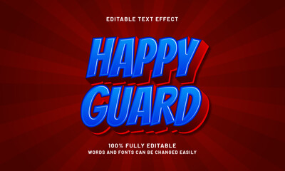 happy guard editable text effects with a game and play theme