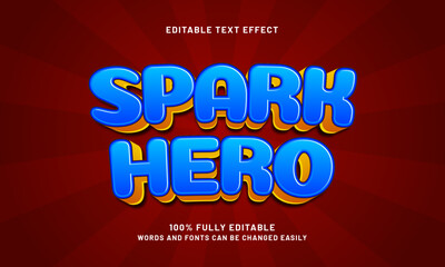spark hero editable text effects with a nice and kids theme