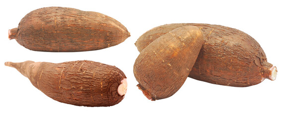 Cassava root isolated on transparent background