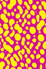 Obraz premium Pink dot patterns on light yellow bcakground seamless wallpaper design abstract