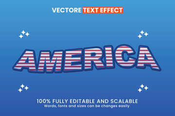 Naklejka premium America Flag 3d editable text effect best for a holiday event
