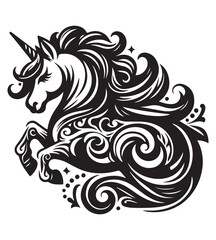 Obraz premium Unicorn silhouette vector illustrations