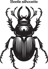 Beetle Silhouette: A Mysterious Shadow of Nature's Intricacy, Capturing the Elegant Form and Unique Beauty of One of Earth's Most Fascinating Insects in a Striking Minimalist Design