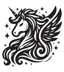 Obraz premium Unicorn silhouette vector illustrations
