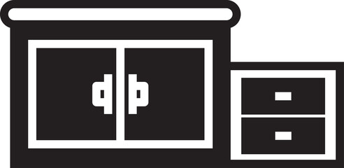 Obraz premium Cabinet and Drawer Icon 