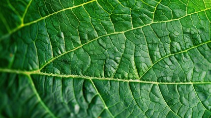Obraz premium Close-up of fresh green leaf texture