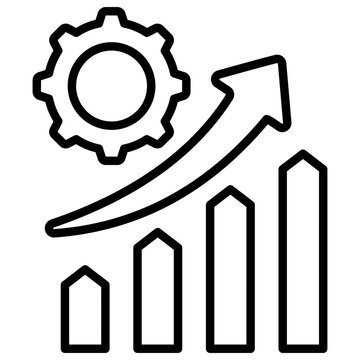 gear arrow graph rising business concept clip art preview