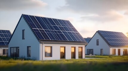 Obraz premium Modern House Solar Panels