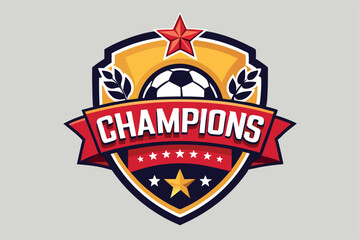 Obraz premium Champions Sports League Emblem Badge Logo Design Vector Template. 