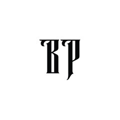 BP monogram logo design letter text name symbol monochrome logotype alphabet character simple logo