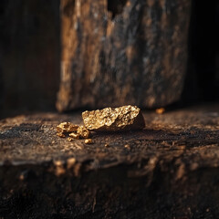 Fototapeta premium Pure Gold Jewelry Crafting and Detailed Gold Bars, Chains, and Rings in Workshop Settings