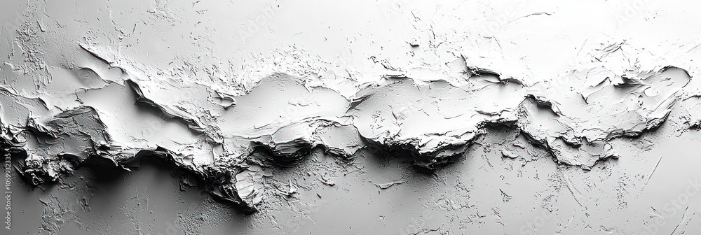 Poster abstract white textured background with 3d shapes and cracks