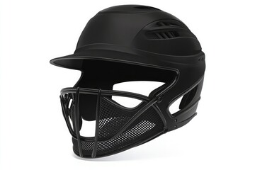 Fototapeta premium Black softball helmet with face mask