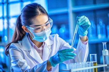 Fototapeta premium Male scientist using digital tablet in his laboratory