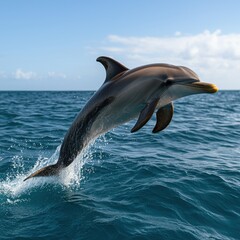 Fototapeta premium Dolphin jumping out of the ocean