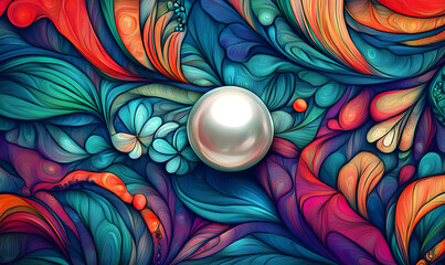 Colorful Pearl Artwork with Graffiti, Doodles, and Pop Art Elements for Creative and Vibrant Designs