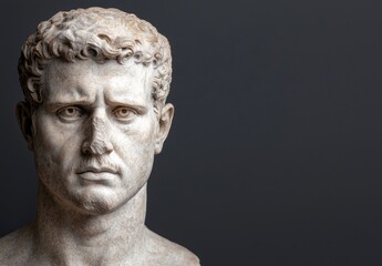 Obraz premium Dramatic portrait of ancient marble statue