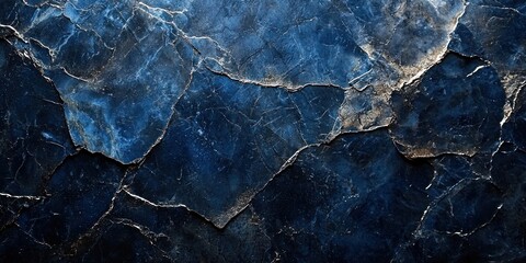 Fototapeta premium Close-up Texture of Deep Blue Cracked Stone