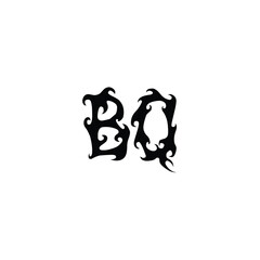 BQ monogram logo design letter text name symbol monochrome logotype alphabet character simple logo