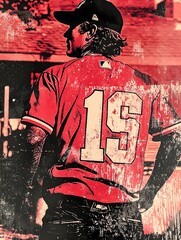 Obraz premium Retro style baseball player