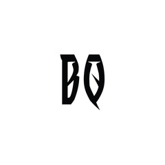BQ monogram logo design letter text name symbol monochrome logotype alphabet character simple logo