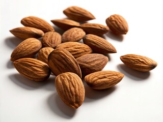 Almond Nuts Silhouette on White Background - Isolated Almonds, Healthy Snacking, Natural Ingredients, Nutrient-Rich, Organic Almonds, Culinary Uses, Vegan Snacks, Protein Source, Delicious Nuts