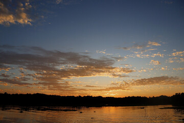 sunset over the river