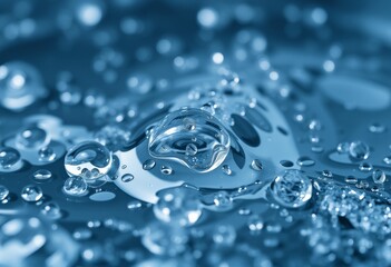 Glistening Water Close up of water droplets showcasing movement