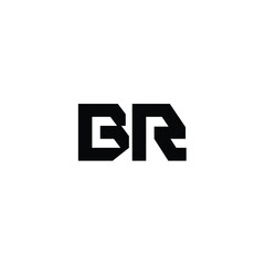 Obraz premium BR monogram logo design letter text name symbol monochrome logotype alphabet character simple logo