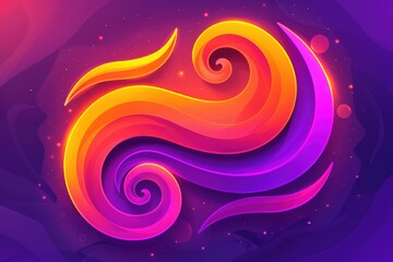 Fototapeta premium The image is a colorful swirl of purple and orange with a purple and orange wave